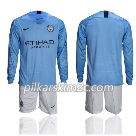 Koszulka Manchester City Dziecięca Główna 2018-2019 - Koszulki Piłkarskie(L/S)